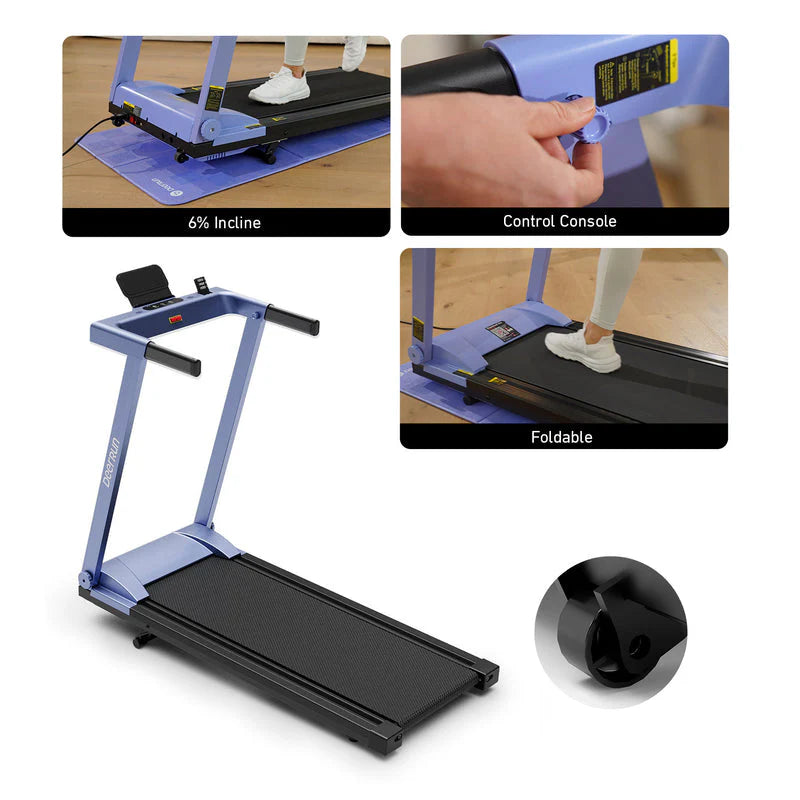 Deerrun All-New 2026 A1 Pro Move+ 6% Incline Foldable Treadmill——Upgraded Chip & NFC Support | 350Lbs, 10Mph Blue