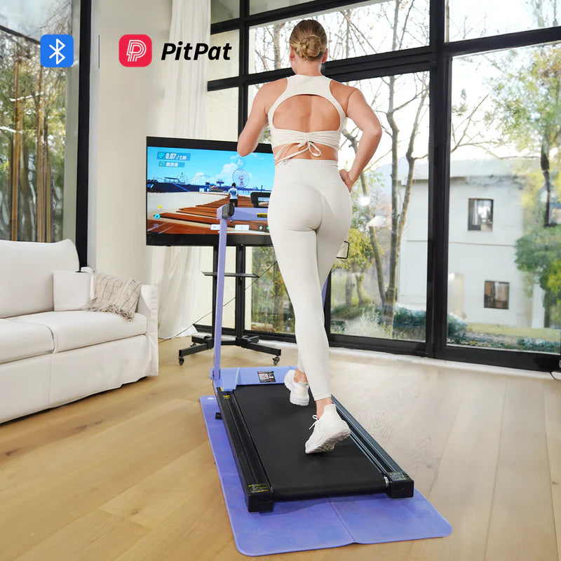 Deerrun All-New 2026 A1 Pro Move+ 6% Incline Foldable Treadmill——Upgraded Chip & NFC Support | 350Lbs, 10Mph Blue