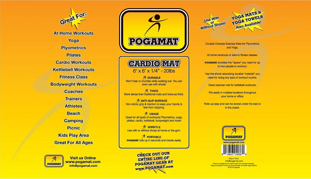 6' X 6' X 1/4" Exercise Mat - (36 Square Feet)