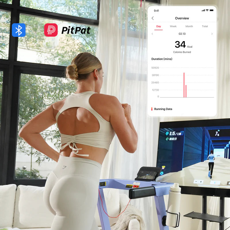 Deerrun All-New 2026 A1 Pro Move+ 6% Incline Foldable Treadmill——Upgraded Chip & NFC Support | 350Lbs, 10Mph Blue