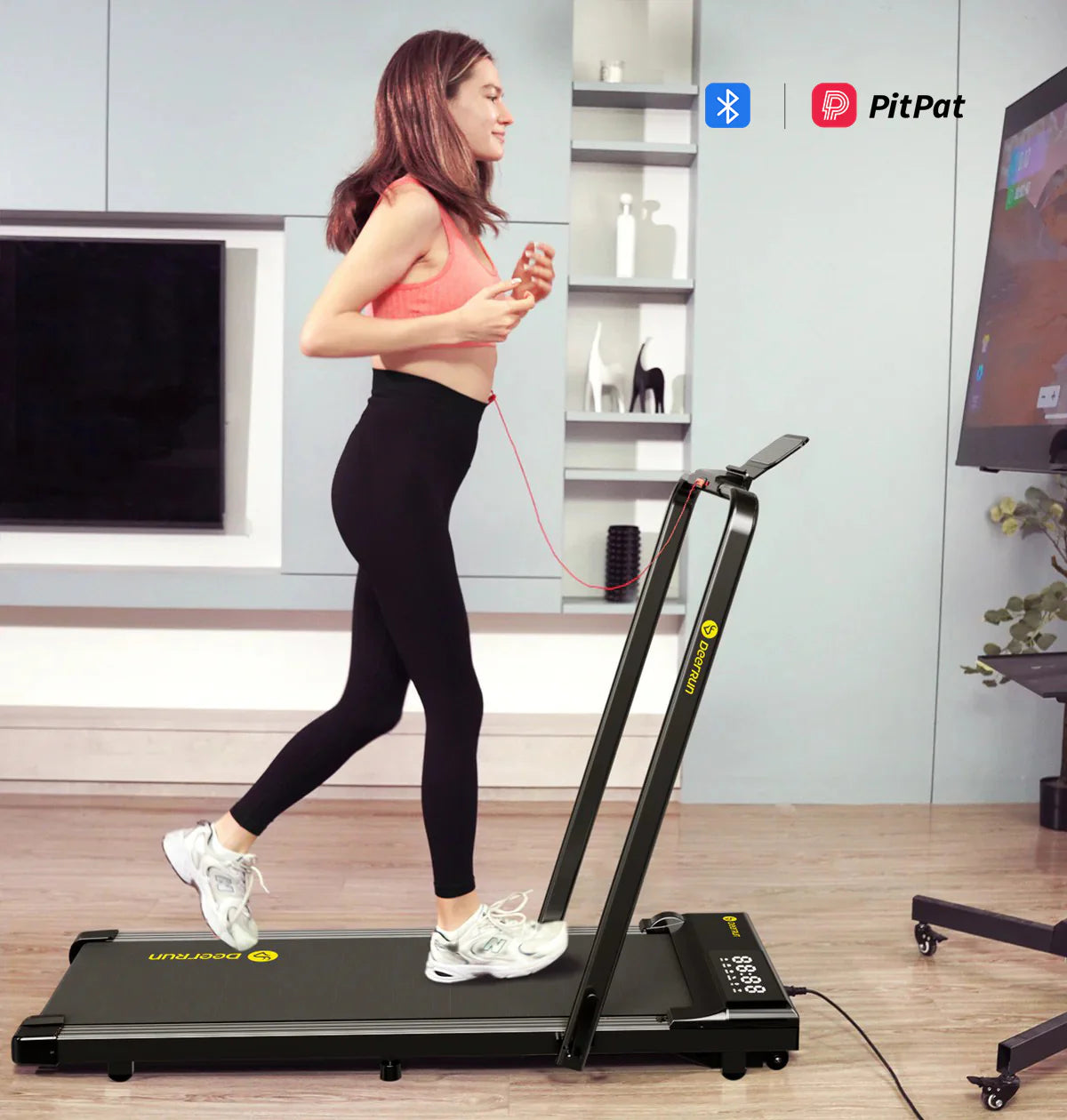 Deerrun A5 Pro Smart 2-In-1 Folding Walkingpad with Handrail